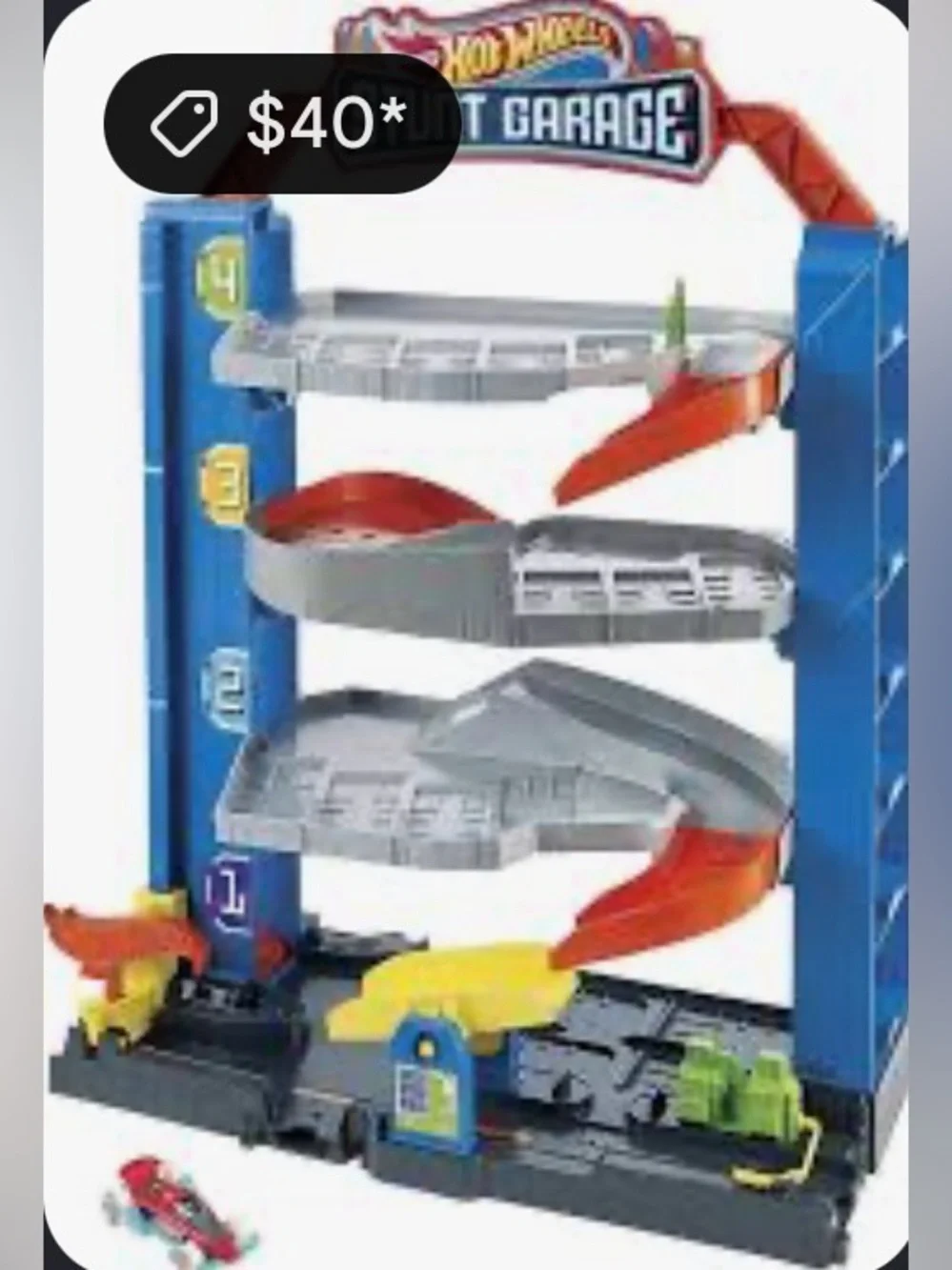 Hot wheels Stunt Garage Playset - Blue and Orange